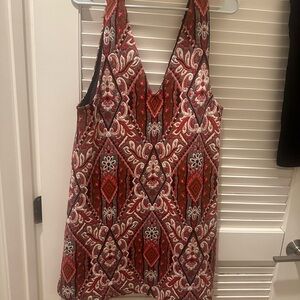 Maeve Bohemian Red and White Patterned Sleeveless Dress
